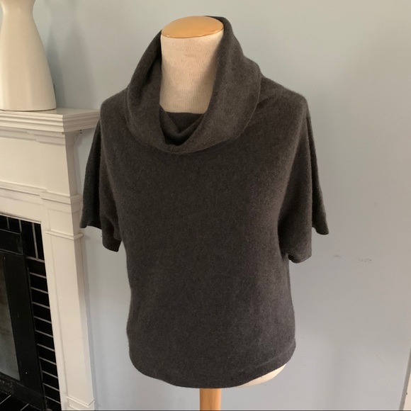 DemyLee Cashmere cowl neck sweater gray RARE! Pullover style short sleeve /vest - Picture 3 of 8